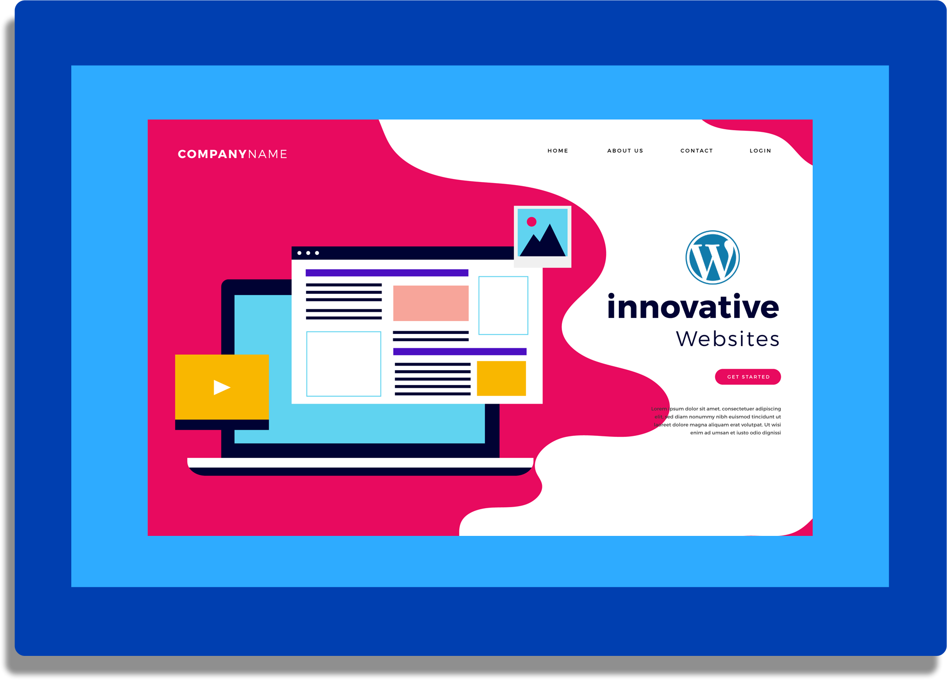 Illustration of a WordPress web page